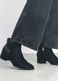 Madeley Black Reptile Chelsea Boots