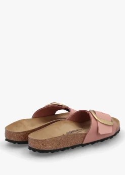 Madrid Big Buckle Old Rose Nubuck Leather Mules