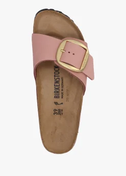 Madrid Big Buckle Old Rose Nubuck Leather Mules