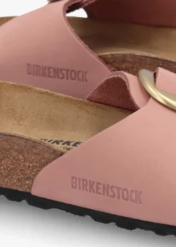 Madrid Big Buckle Old Rose Nubuck Leather Mules