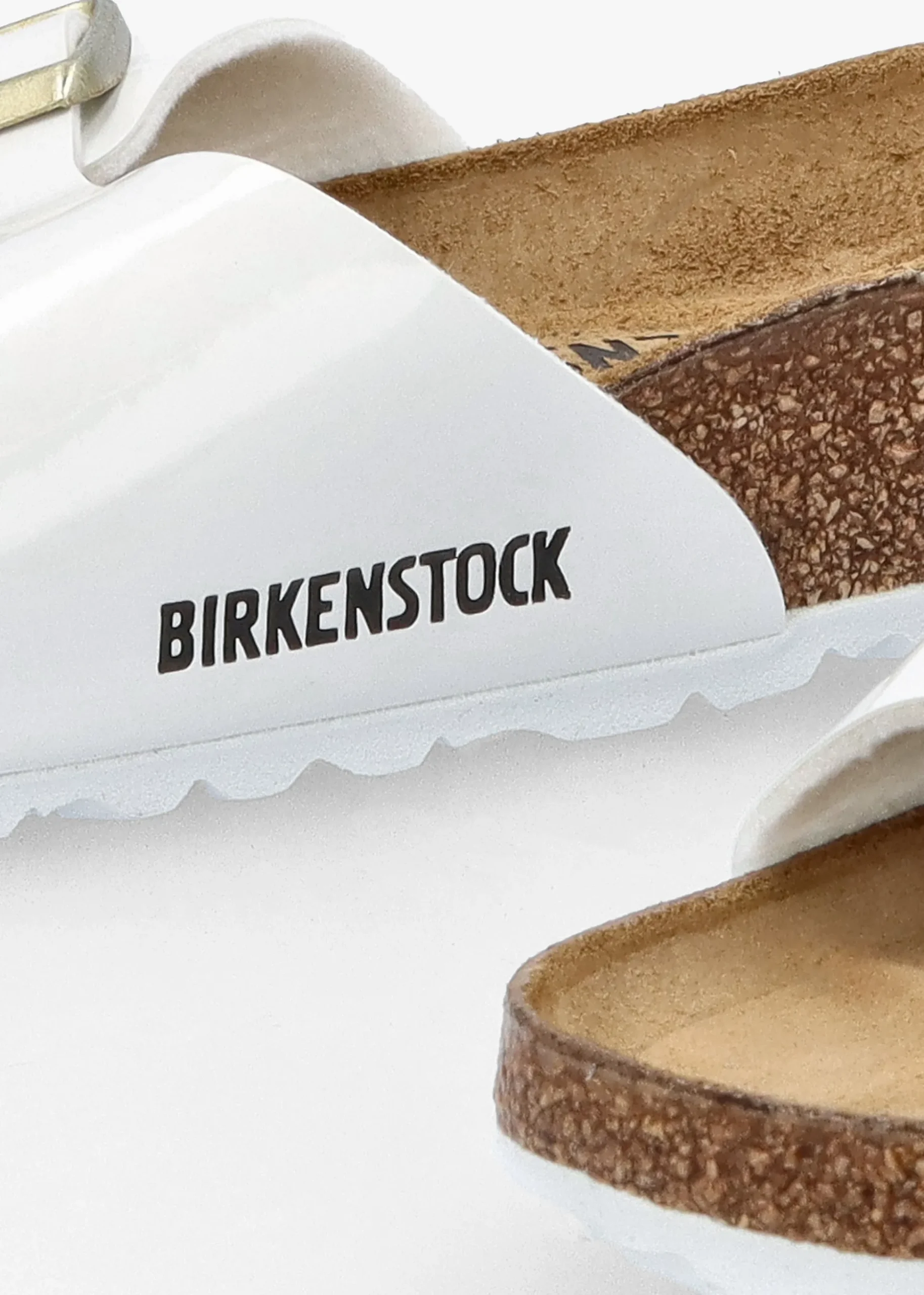 Madrid Birko-Flor Patent White Mules