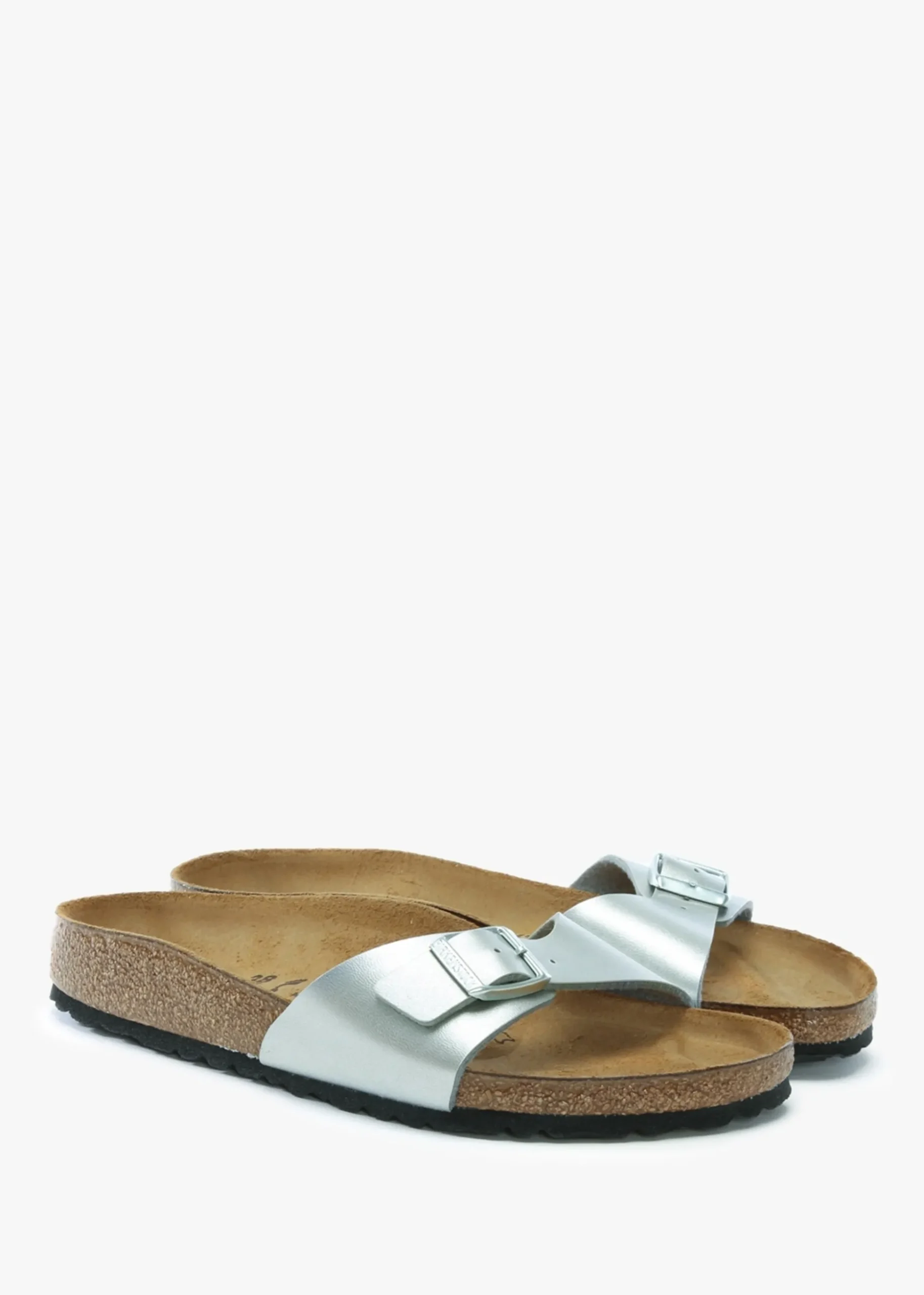 Madrid Silver Birko-Flor Mules