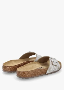 Madrid Synthetic Washed Metallic Silver Mules