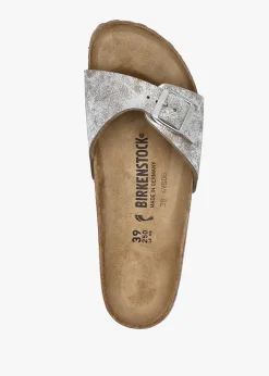Madrid Synthetic Washed Metallic Silver Mules