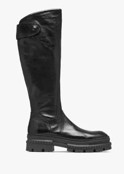 Maisie Black Leather Over The Knee Boots