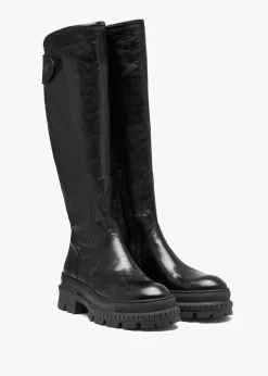 Maisie Black Leather Over The Knee Boots