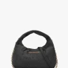 Majestic Black Rhinestone Hobo Bag