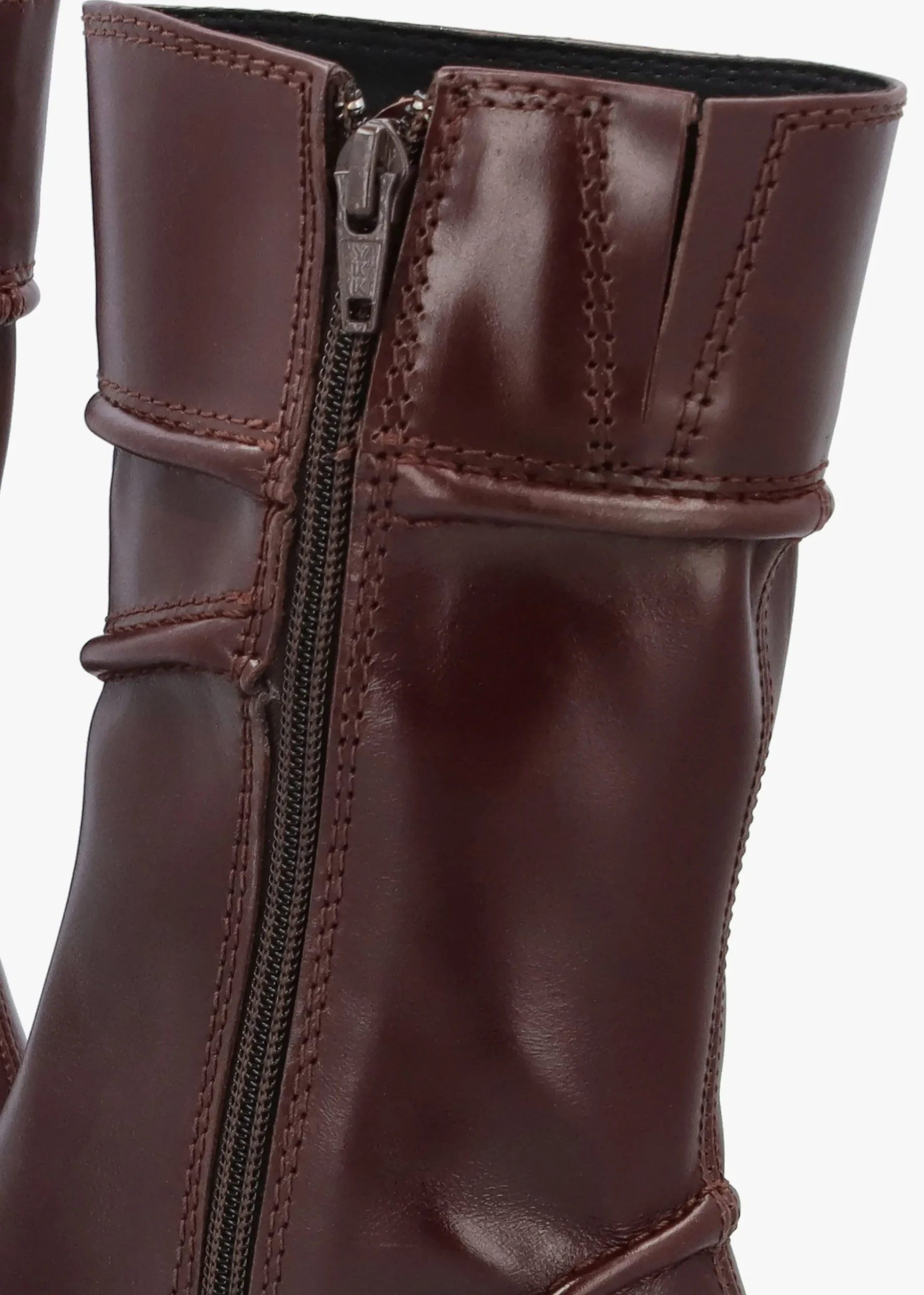 Malene New Brown Leather Block Heel Calf Boots