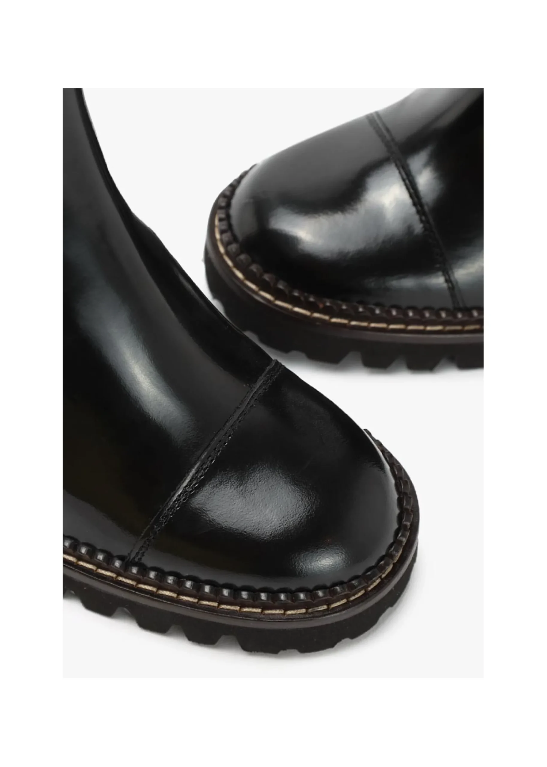 Mallory Black Leather Heeled Chelsea Boots