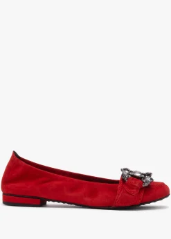 Malu Jewel Embellished Rosso Smoke Suede Pumps