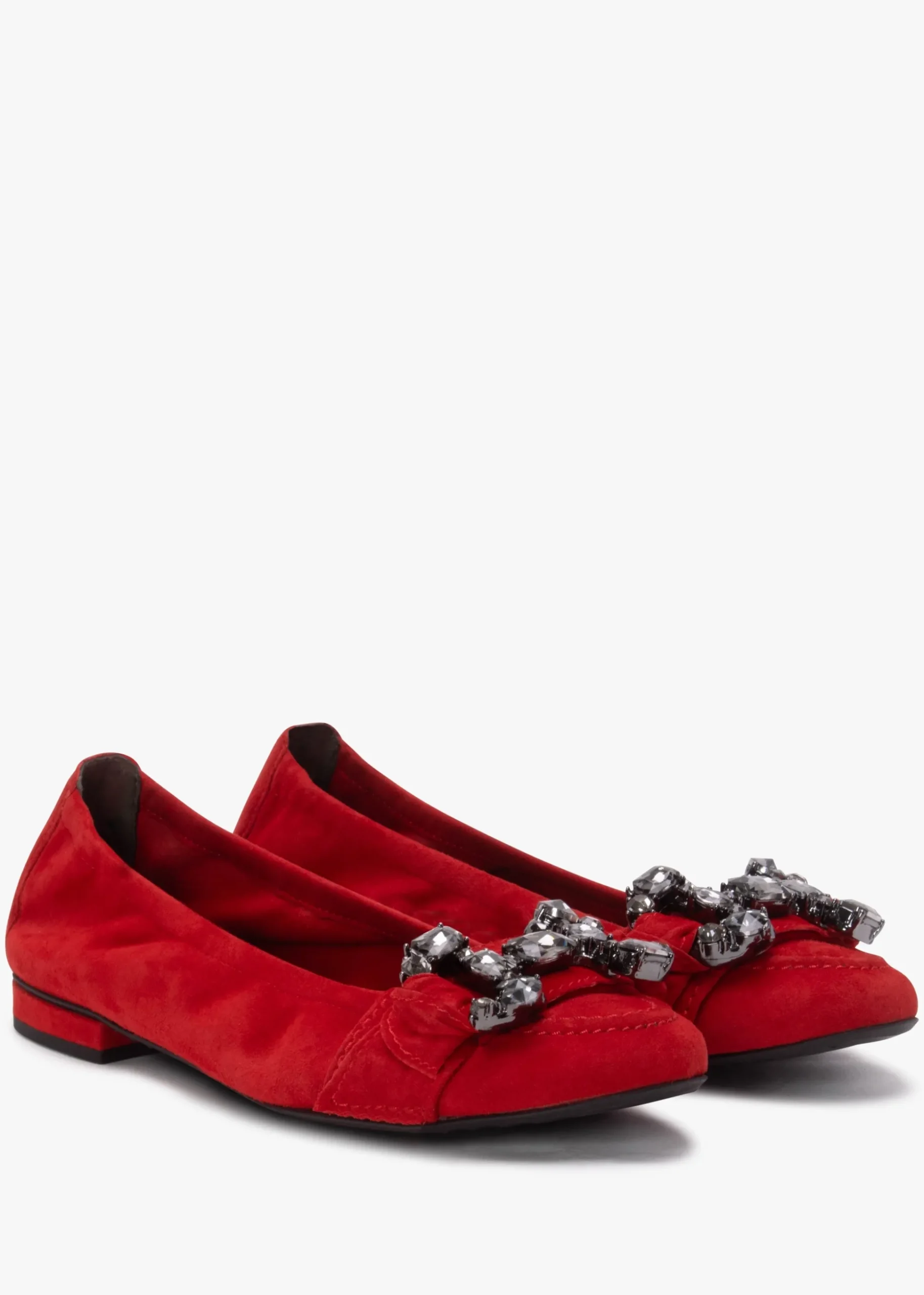 Malu Jewel Embellished Rosso Smoke Suede Pumps