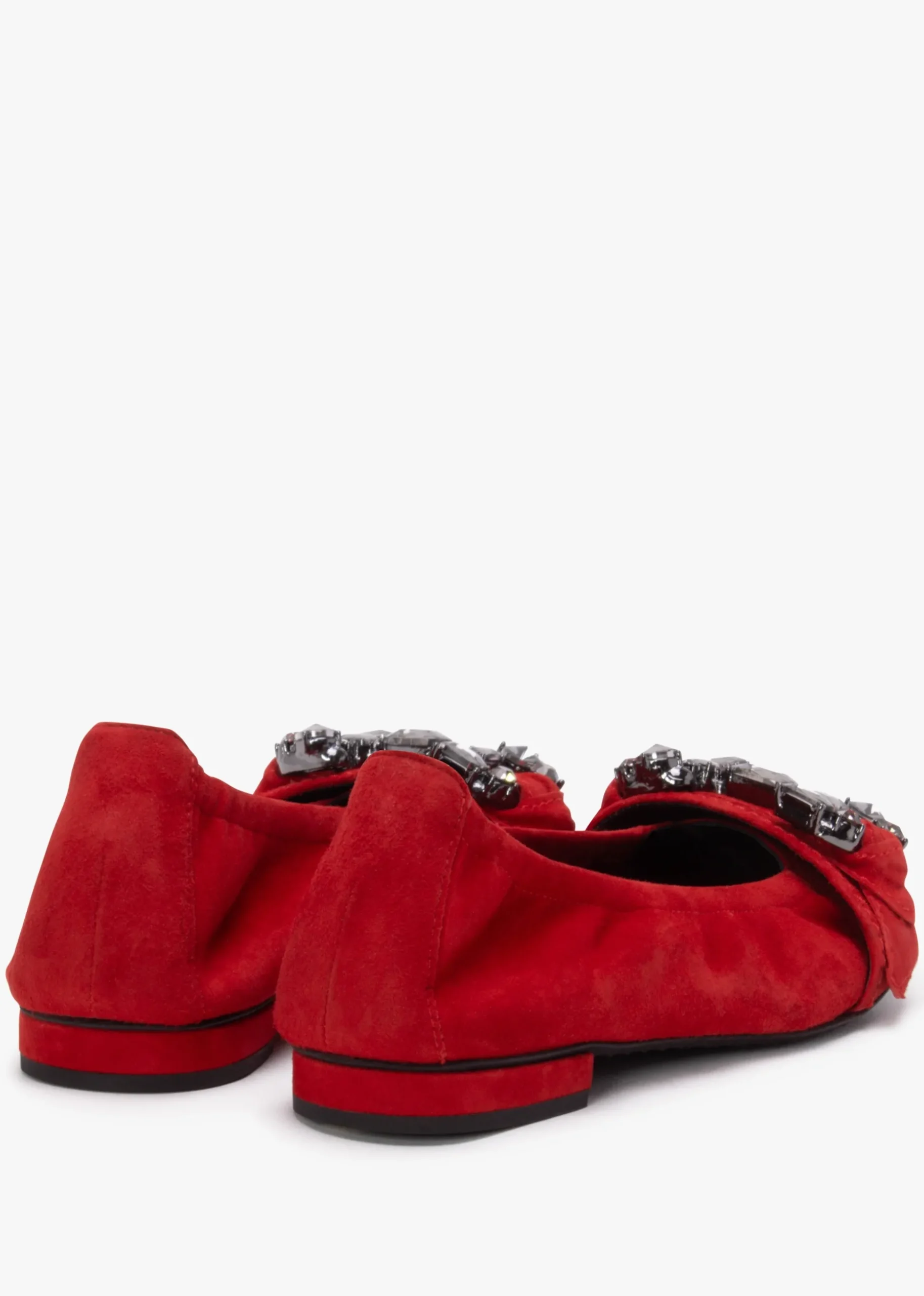 Malu Jewel Embellished Rosso Smoke Suede Pumps