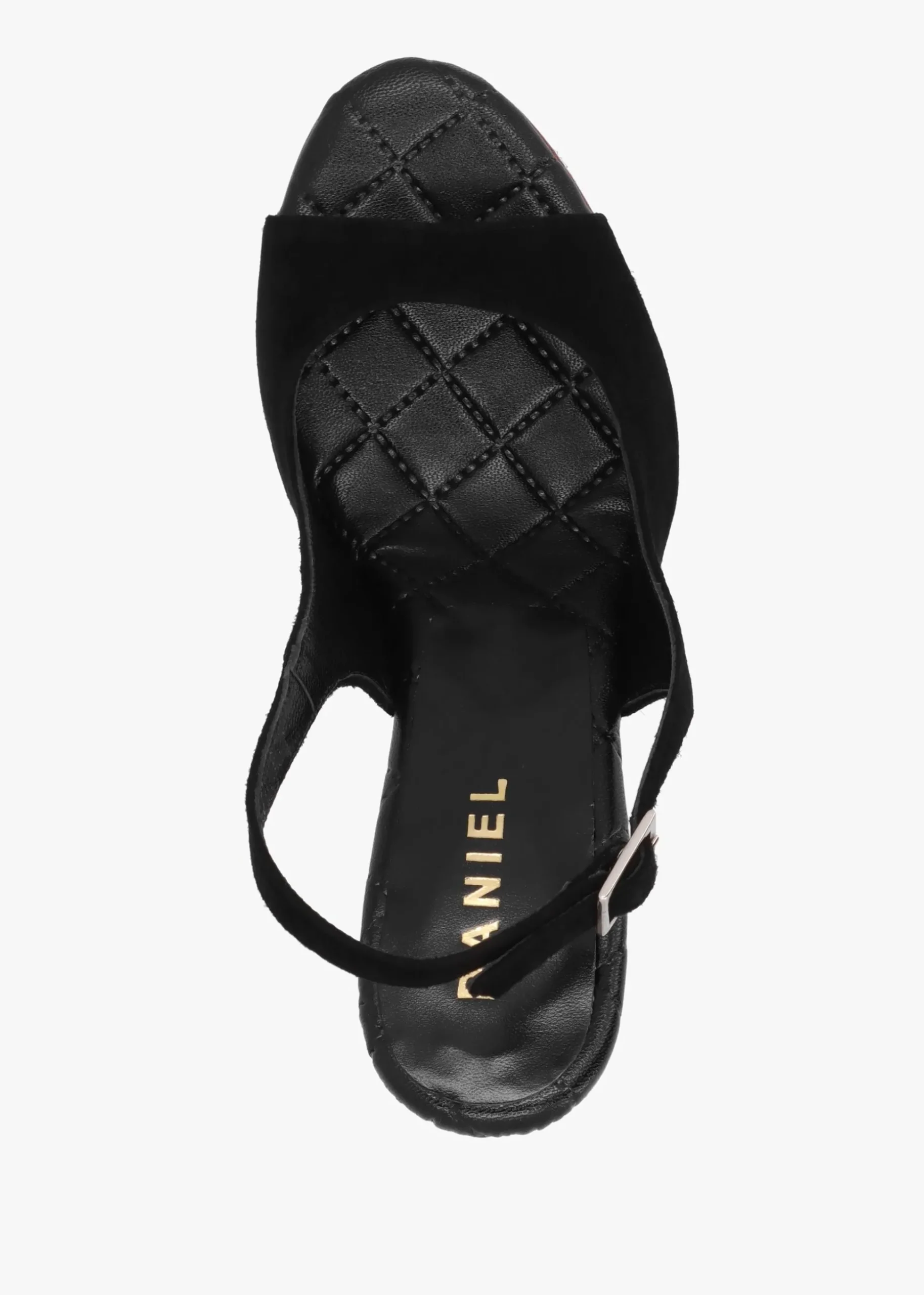 Margot Black Suede Sculpted Wedge Sandals