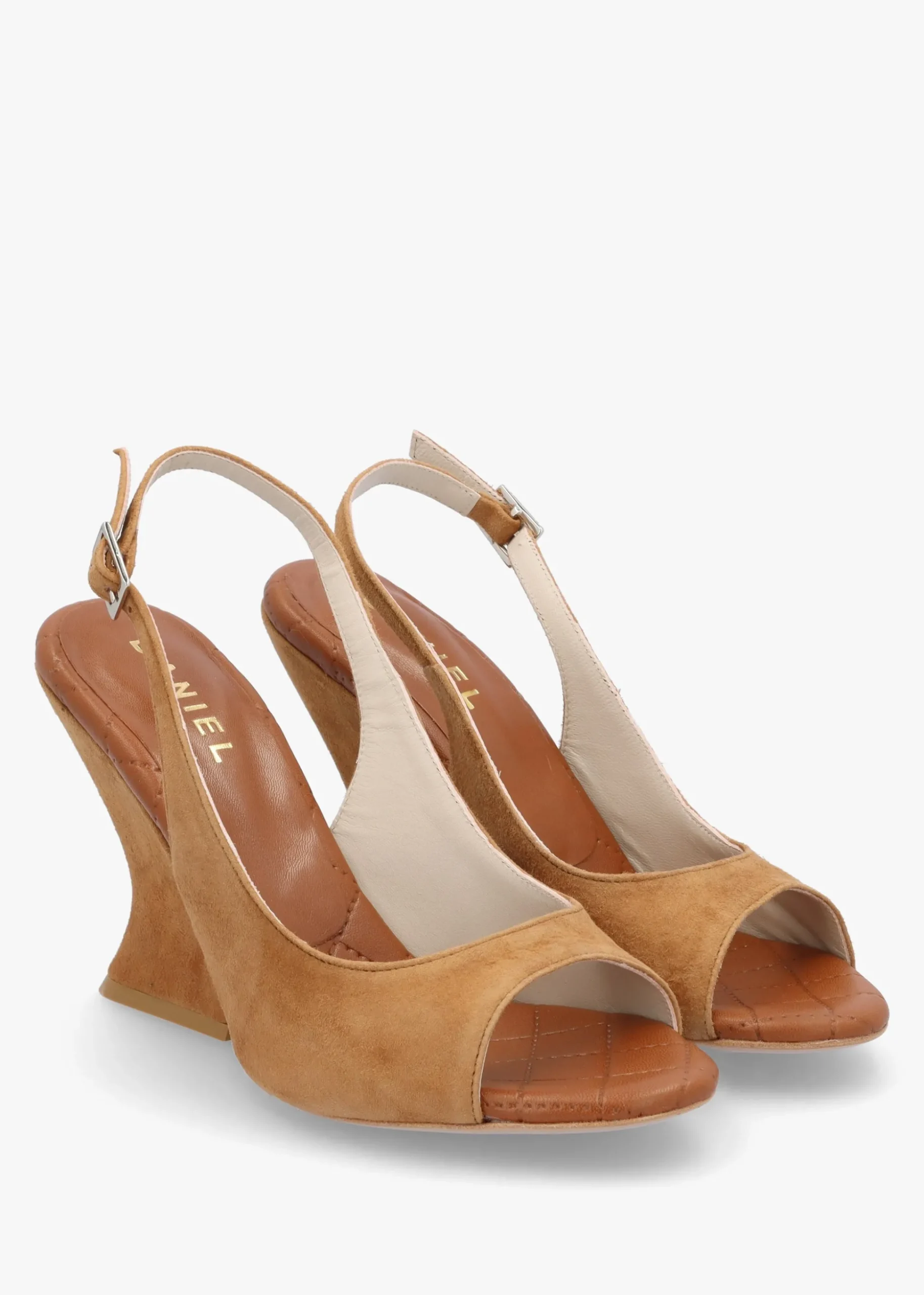Margot Tan Suede Sculpted Wedge Sandals