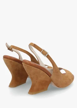Margot Tan Suede Sculpted Wedge Sandals