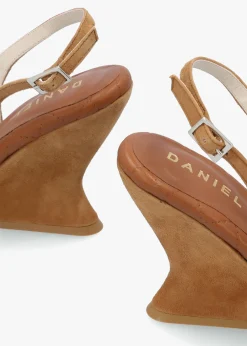 Margot Tan Suede Sculpted Wedge Sandals