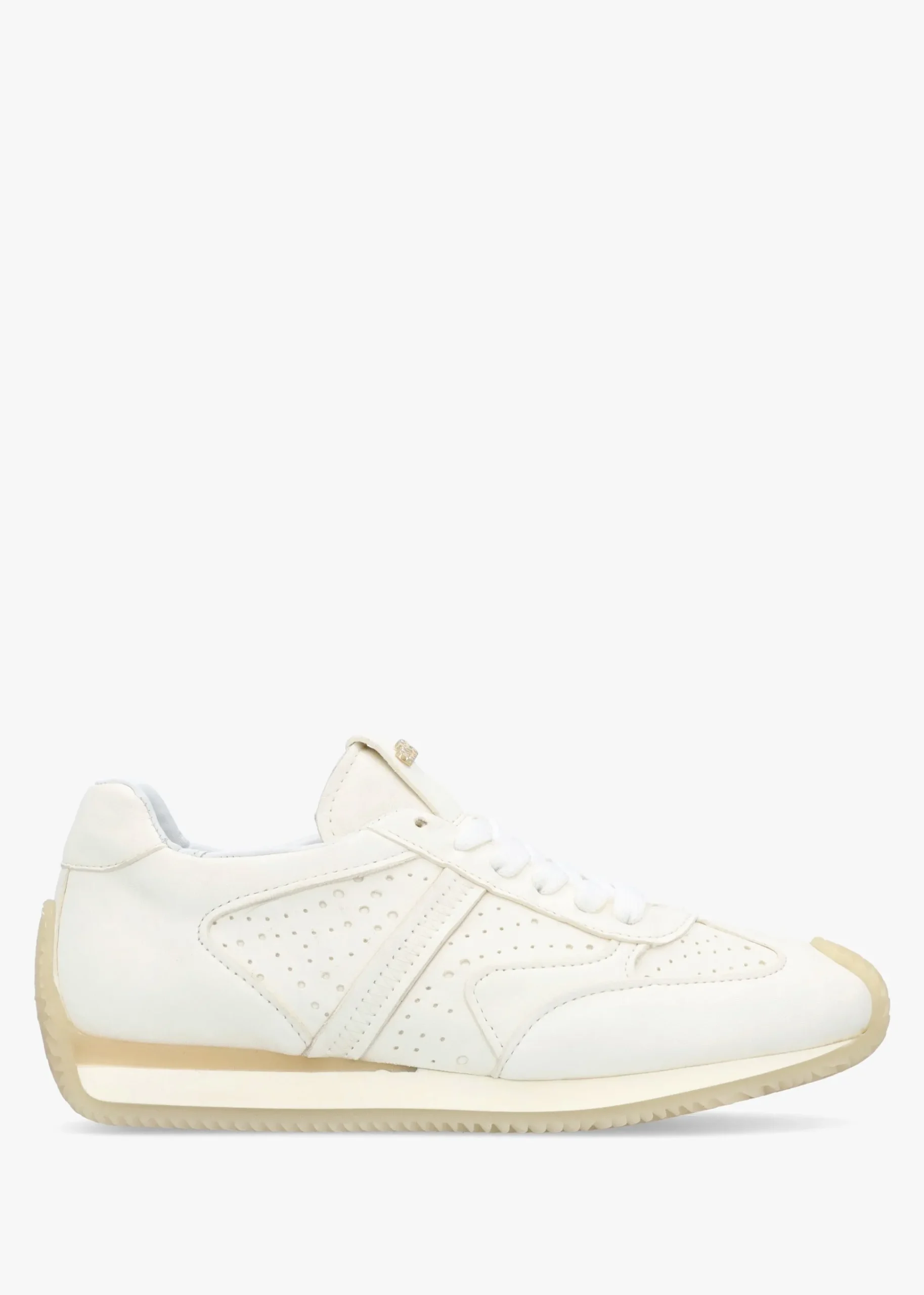 Mated White Leather Perforated Runner Trainers