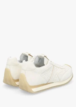 Mated White Leather Perforated Runner Trainers