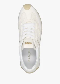 Mated White Leather Perforated Runner Trainers