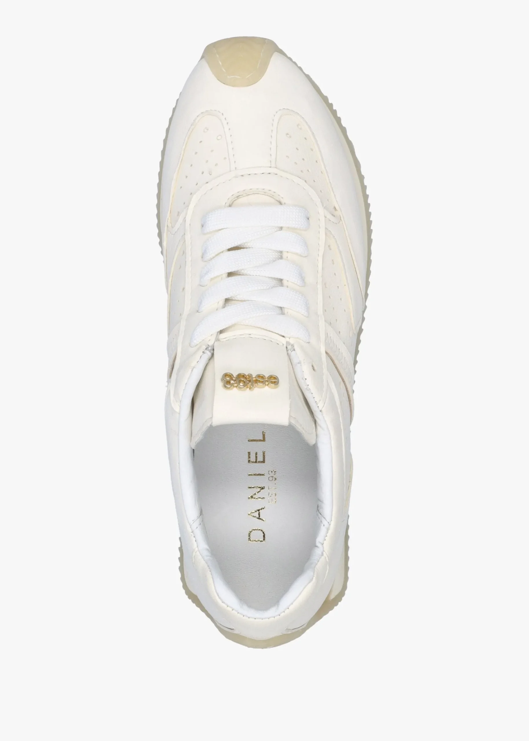 Mated White Leather Perforated Runner Trainers