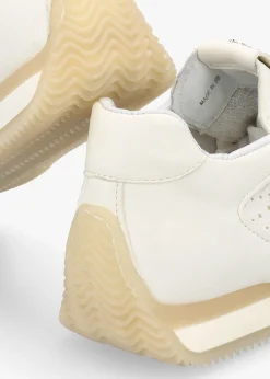 Mated White Leather Perforated Runner Trainers