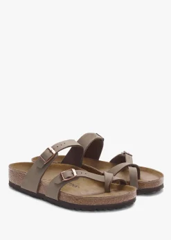 Mayari Birko-Flor Nubuck Mocca Thong Sandals