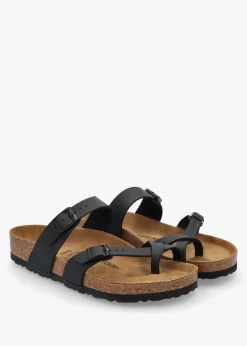 Mayari Black Birko-Flor Thong Sandals