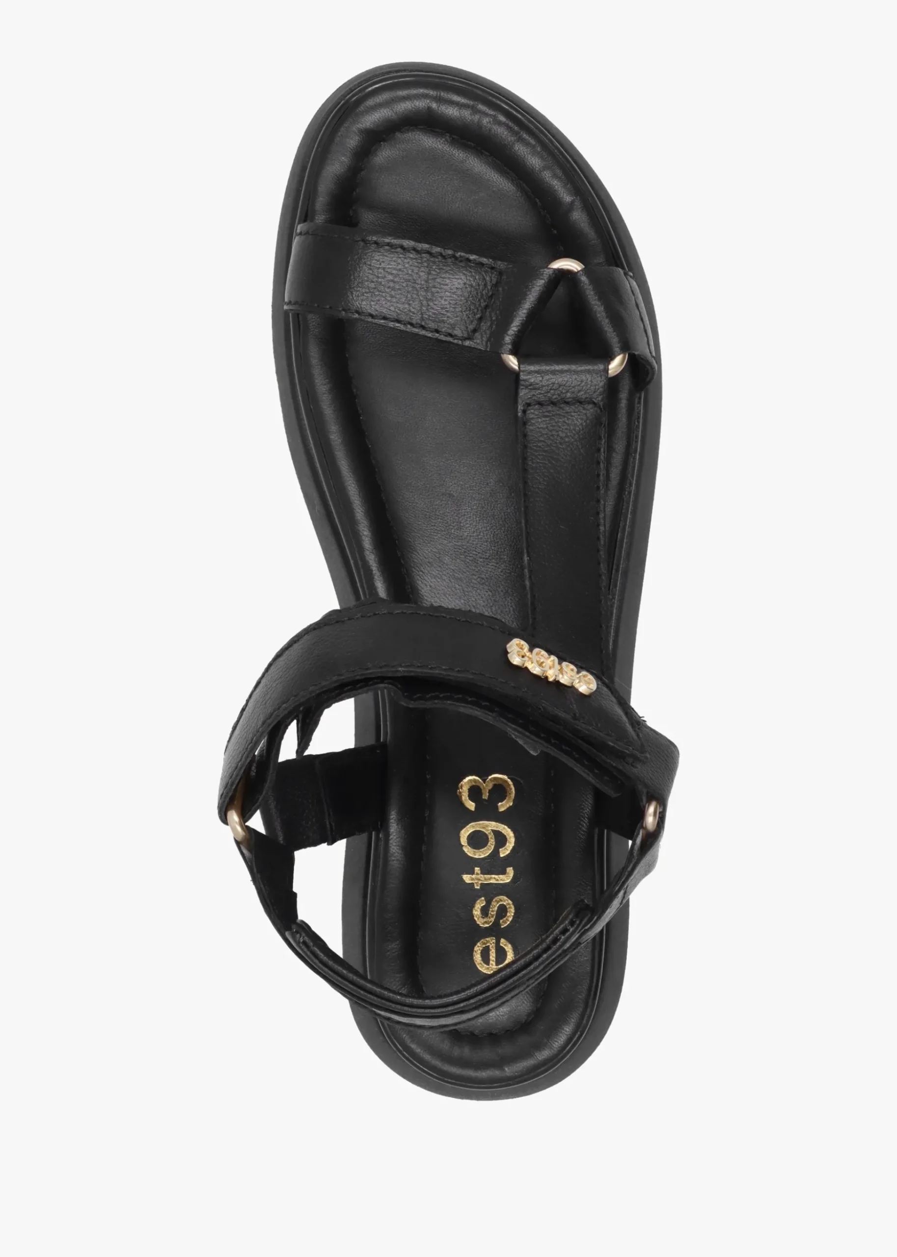 Mazey EST93 Black Leather Flatform Sandals