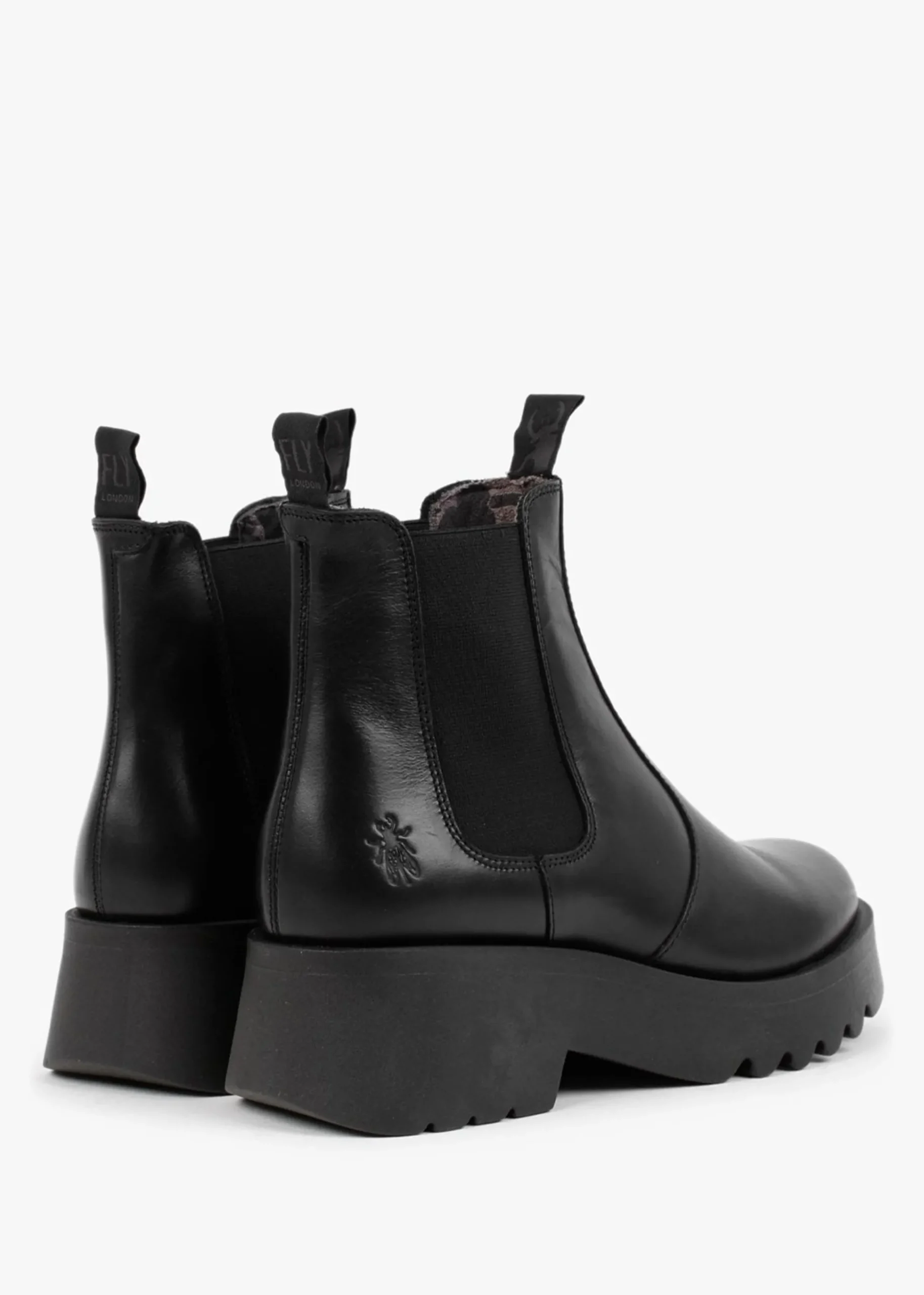 Medi Black Leather Chunky Chelsea Boots