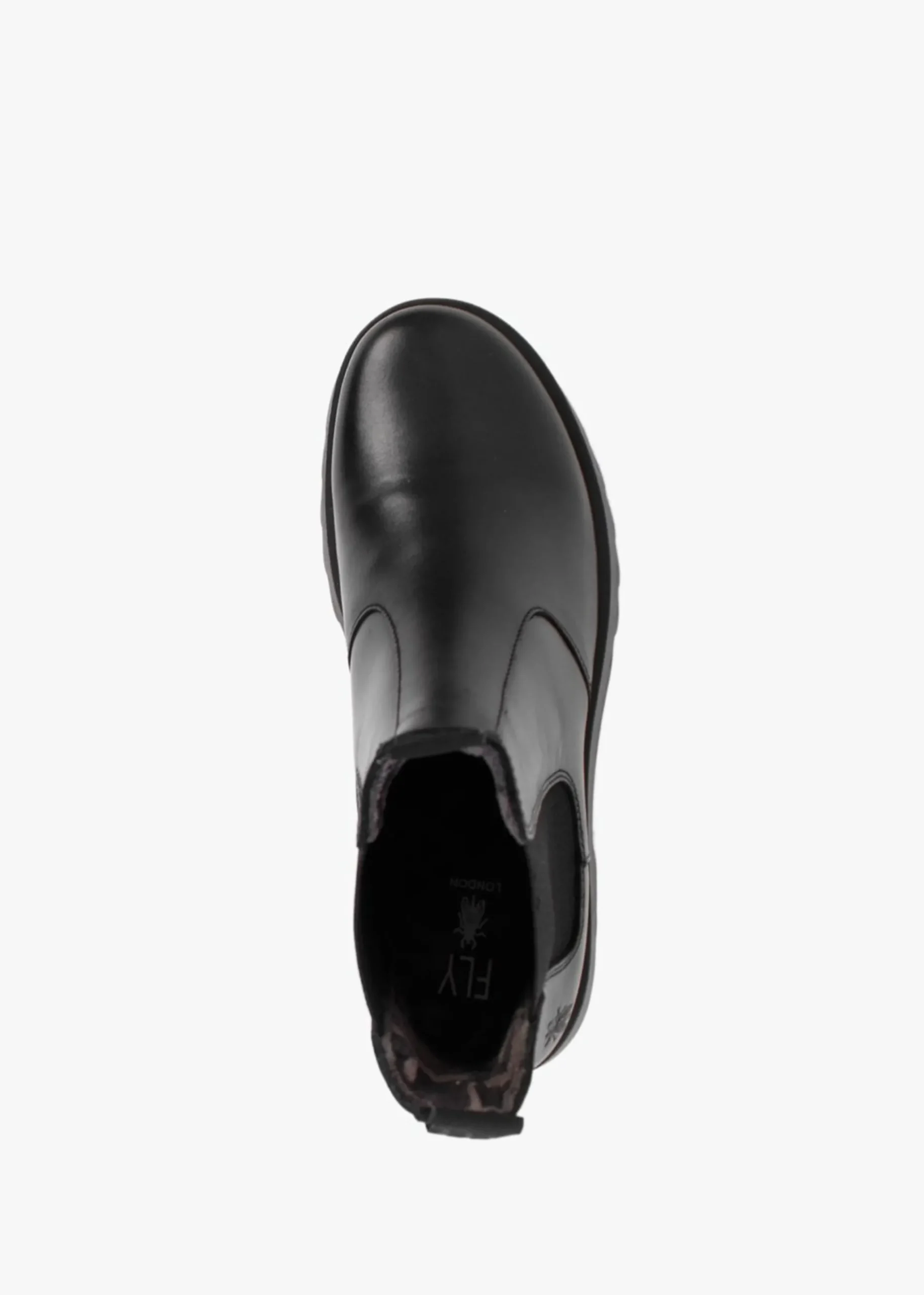 Medi Black Leather Chunky Chelsea Boots
