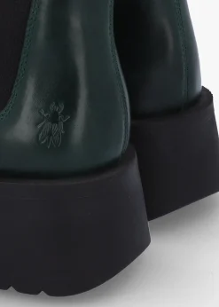 Medi Petrol Leather Chunky Chelsea Boots