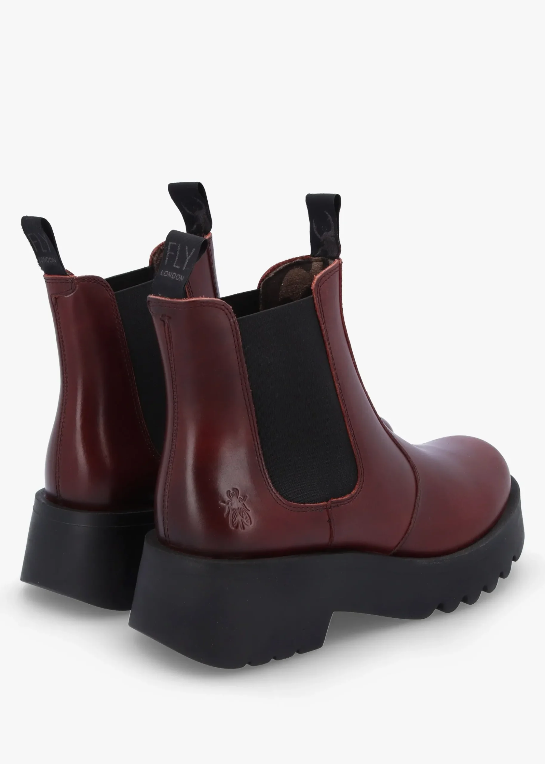 Medi Wine Leather Chunky Chelsea Boots