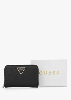 Medium Laural Black Zip Around Wallet