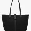 Medium Spade Flower Jacquard Black Open Tote Bag