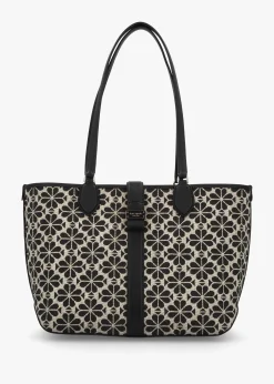 Medium Spade Flower Jacquard Sand Multi Open Tote Bag