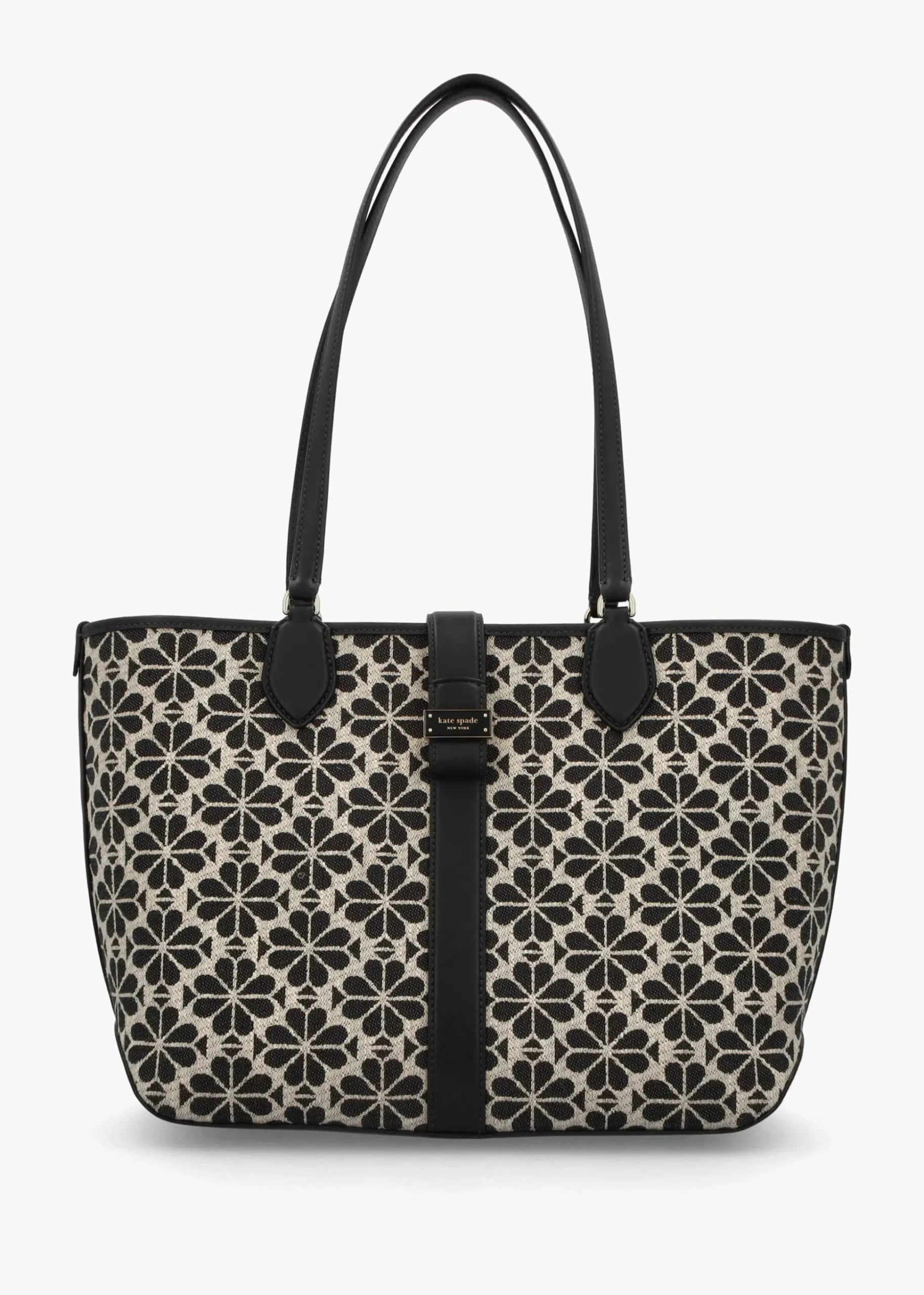 Medium Spade Flower Jacquard Sand Multi Open Tote Bag