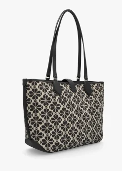 Medium Spade Flower Jacquard Sand Multi Open Tote Bag