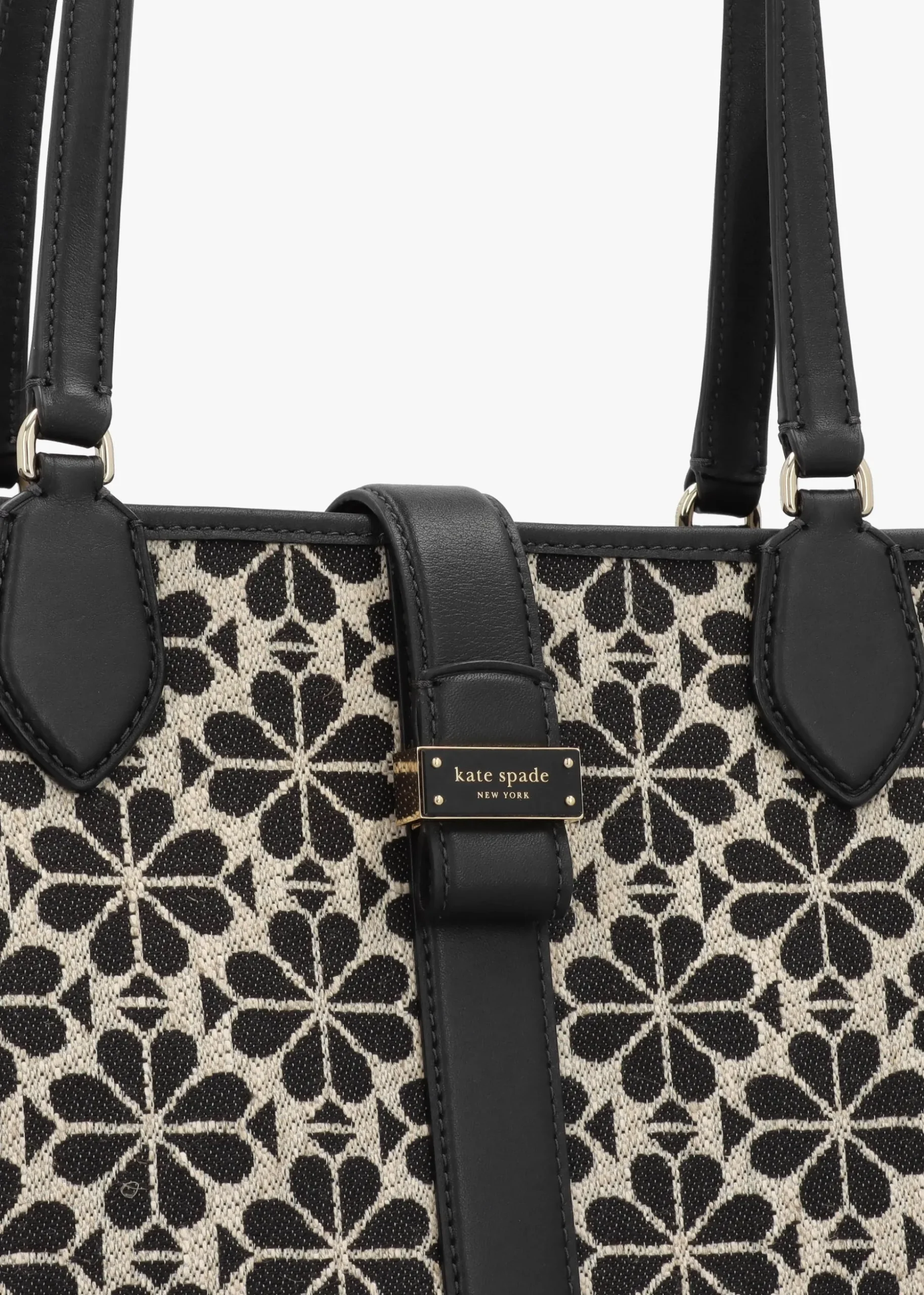 Medium Spade Flower Jacquard Sand Multi Open Tote Bag