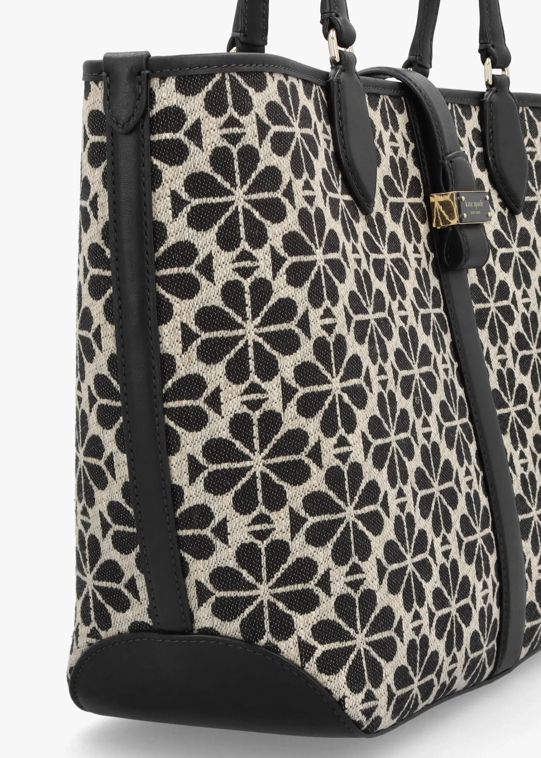 Medium Spade Flower Jacquard Sand Multi Open Tote Bag