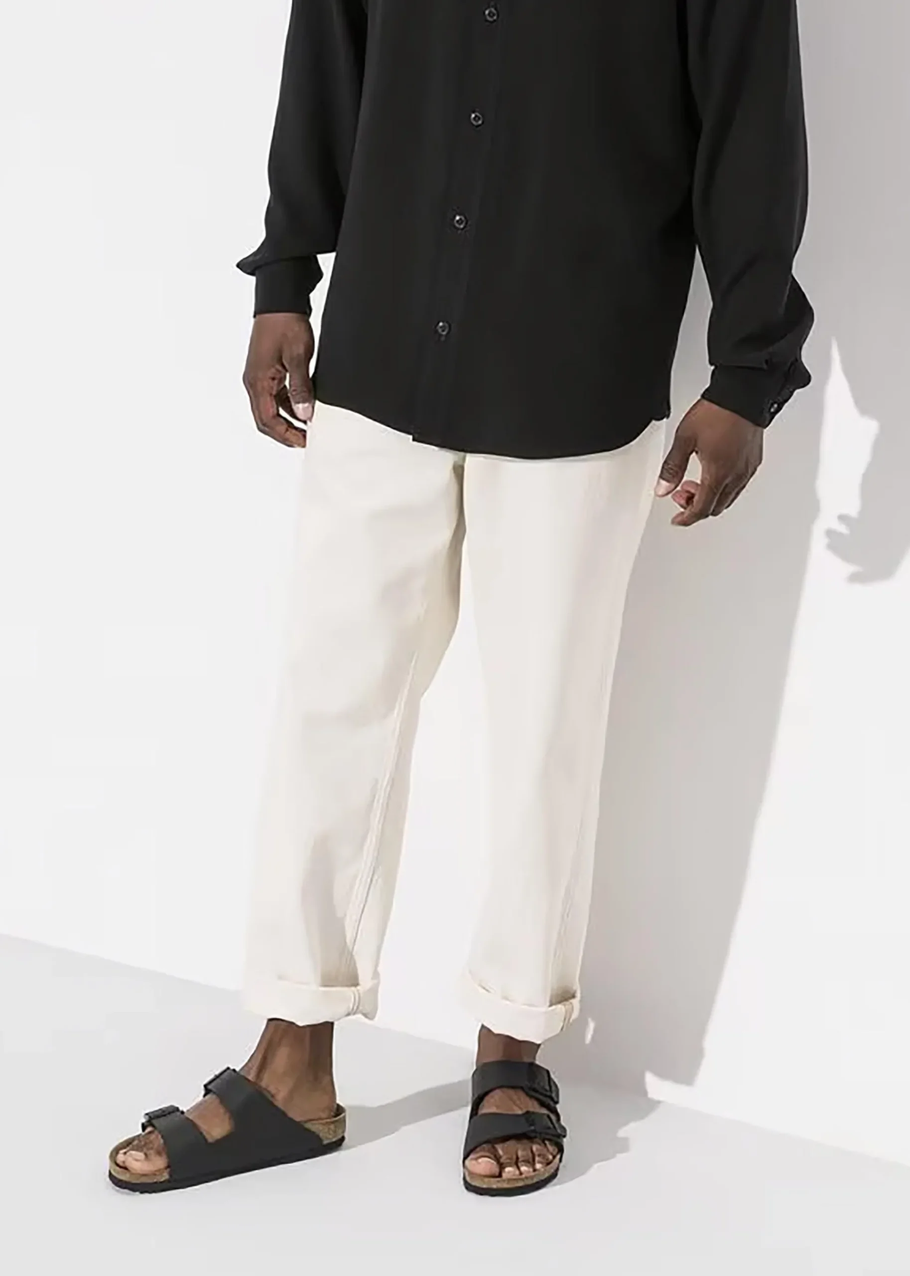 Men's Arizona Birko-Flor Black Two Bar Mules