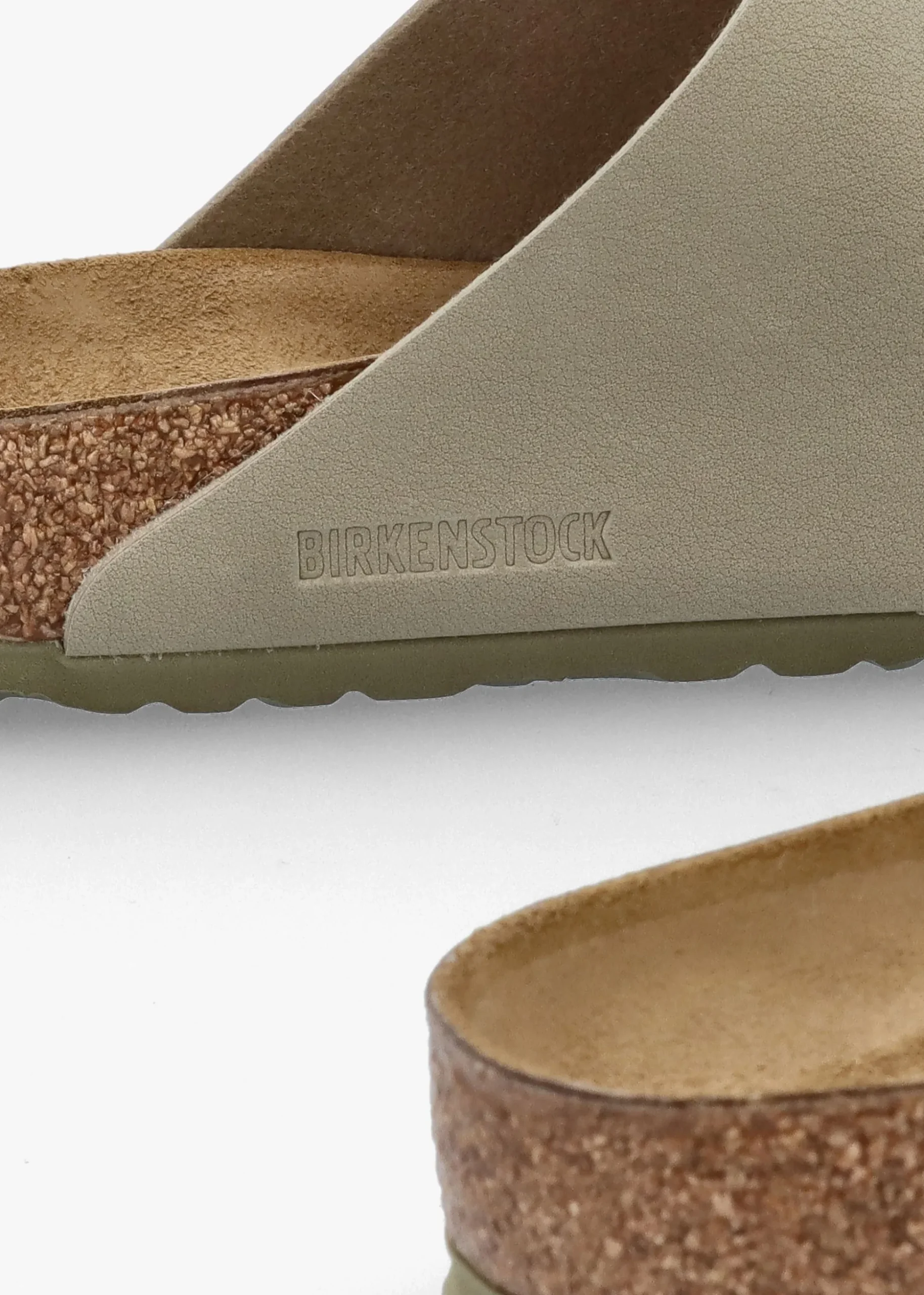 Men's Arizona Birko-Flor Faded Khaki Two Bar Mules