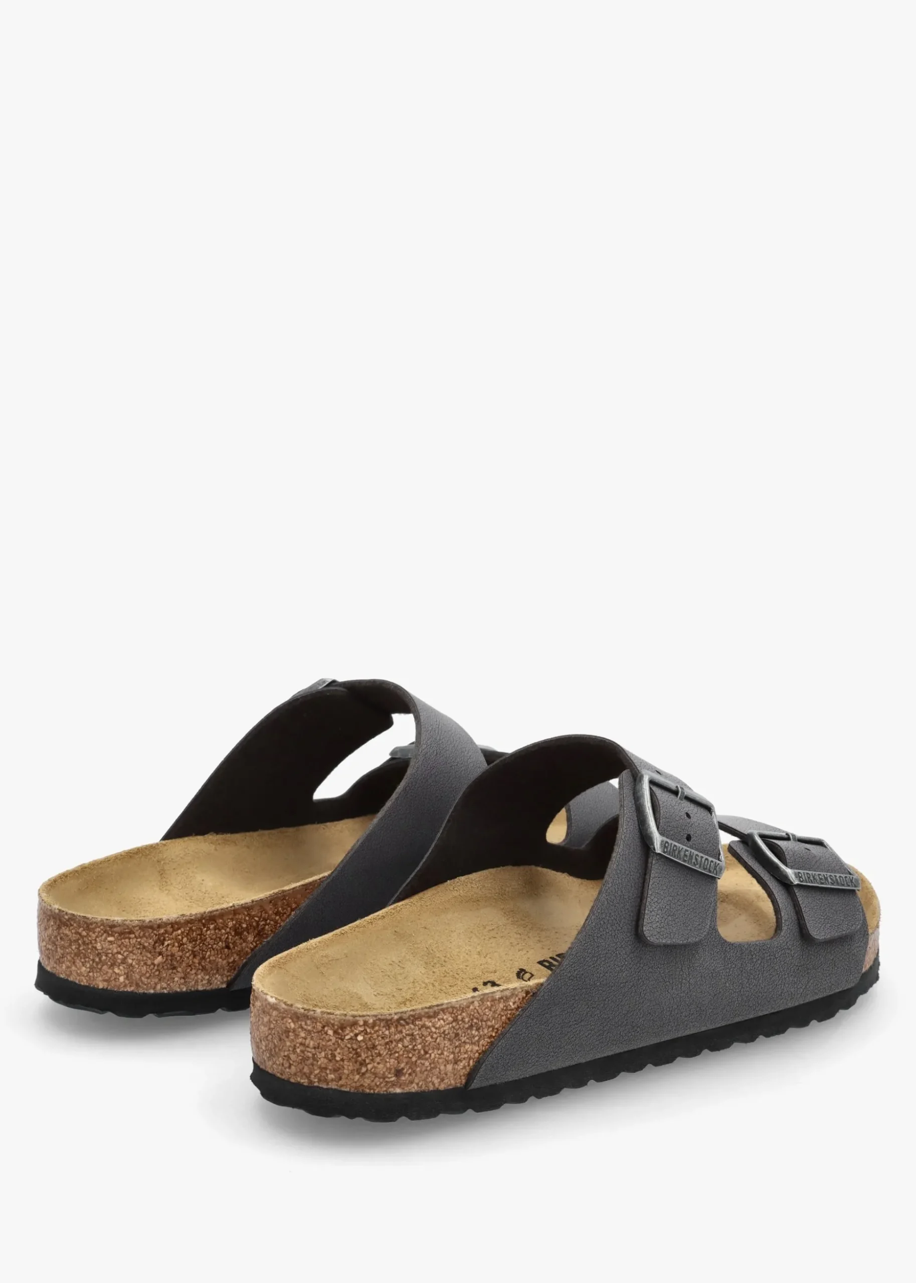Men's Arizona Birko-Flor Velvet Gray Two Bar Mules