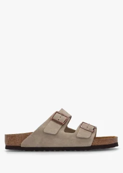 Men's Arizona Taupe Suede Two Bar Mules