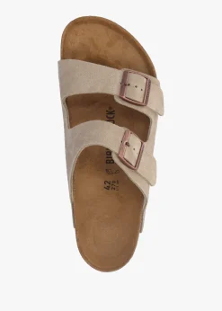 Men's Arizona Taupe Suede Two Bar Mules