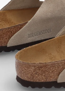 Men's Arizona Taupe Suede Two Bar Mules