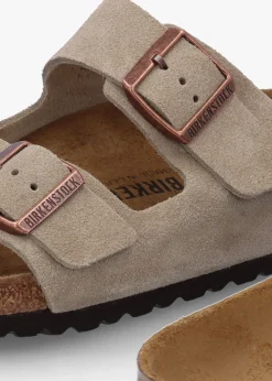 Men's Arizona Taupe Suede Two Bar Mules