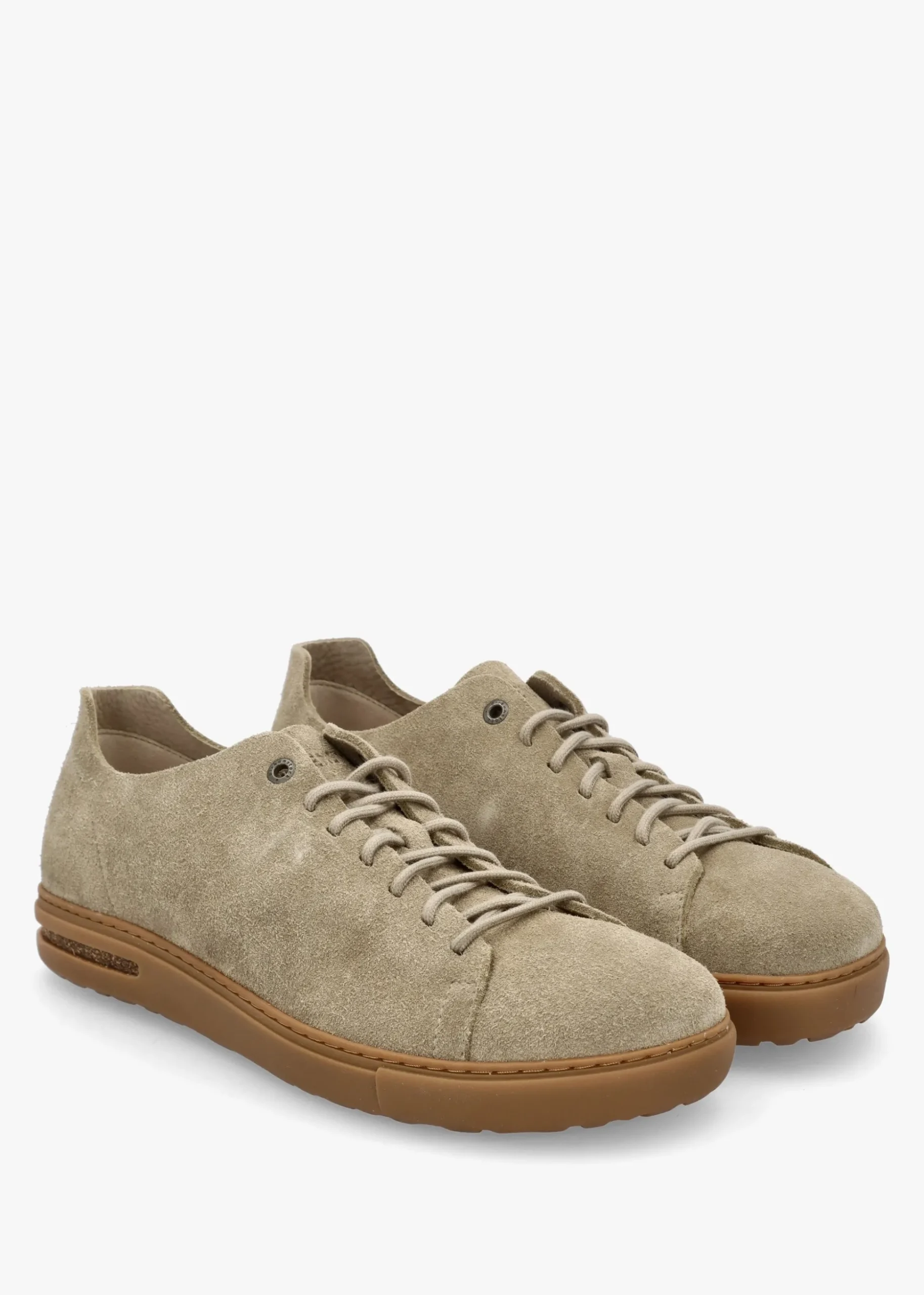 Men's Bend Low Gray Taupe Nubuck Leather Trainers