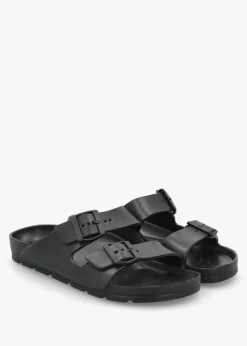 Men's Black Two Bar Mules