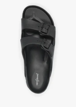 Men's Black Two Bar Mules