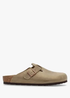 Men's Boston Tabacco Brown Waxy Leather Clogs